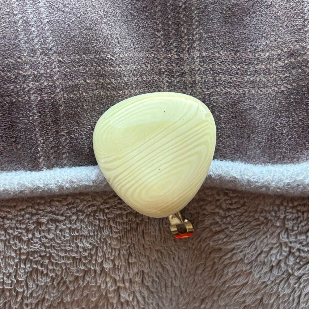 Vintage Richelieu Pierced Earrings w/Comfort Clip Support - Lucite Milk Glass